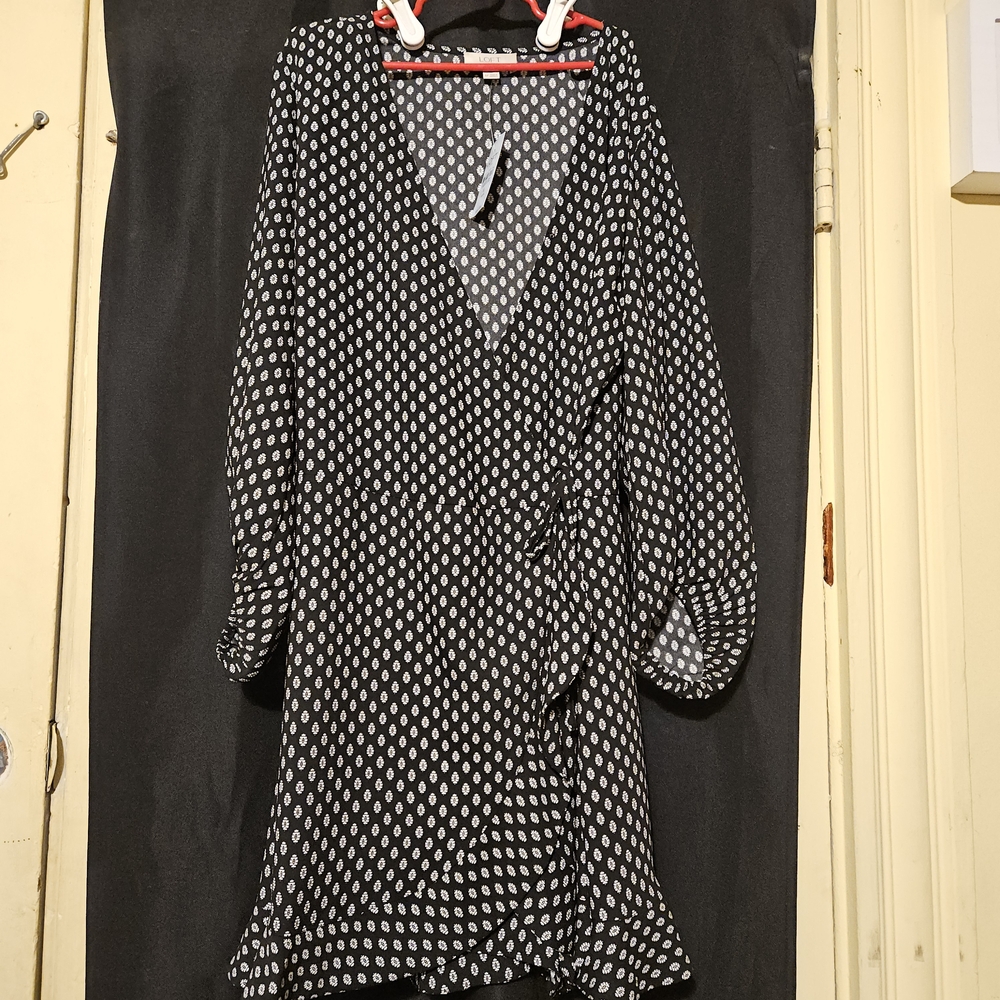 Loft NWT Black and White Polka Dot Dress